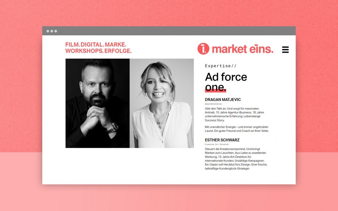 market eins. - responsive Drupal 9 Website (Screenshot 1)