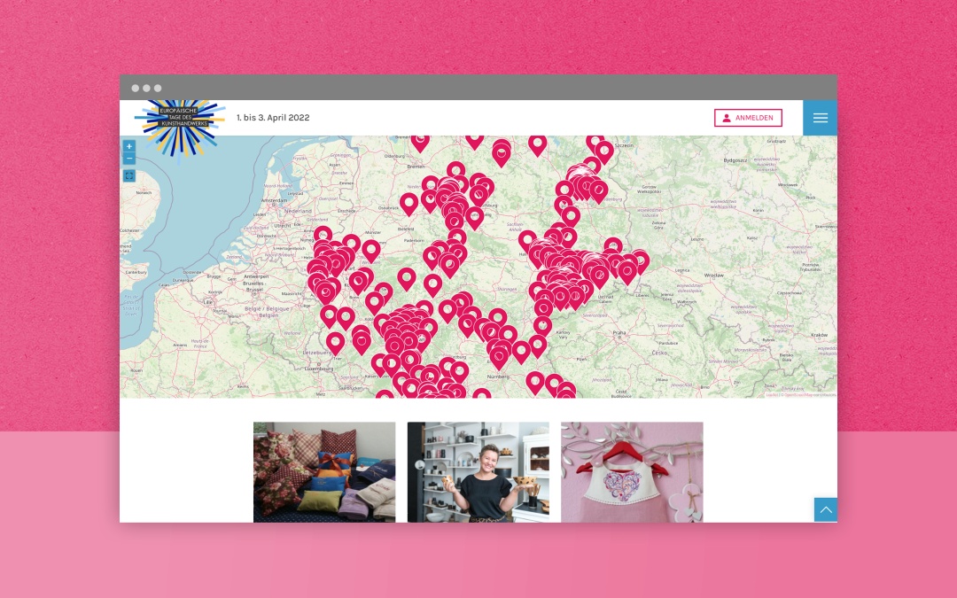 Responsive Website der Kunsthandwerkstage (Screenshot 2)