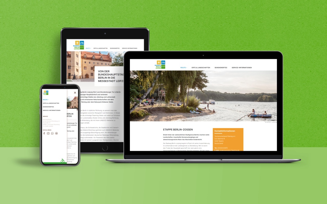 CMS Drupal 9: Website vom Radweg Berlin Leipzig