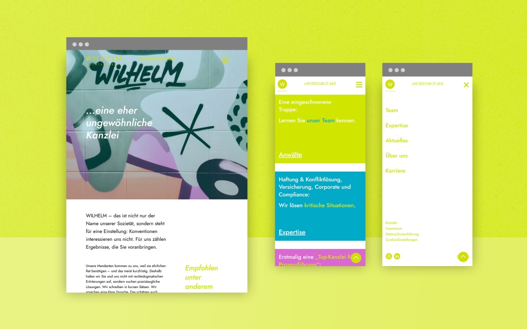 SEO-optimierte Drupal-Website für Wilhelm Rechtsanwälte