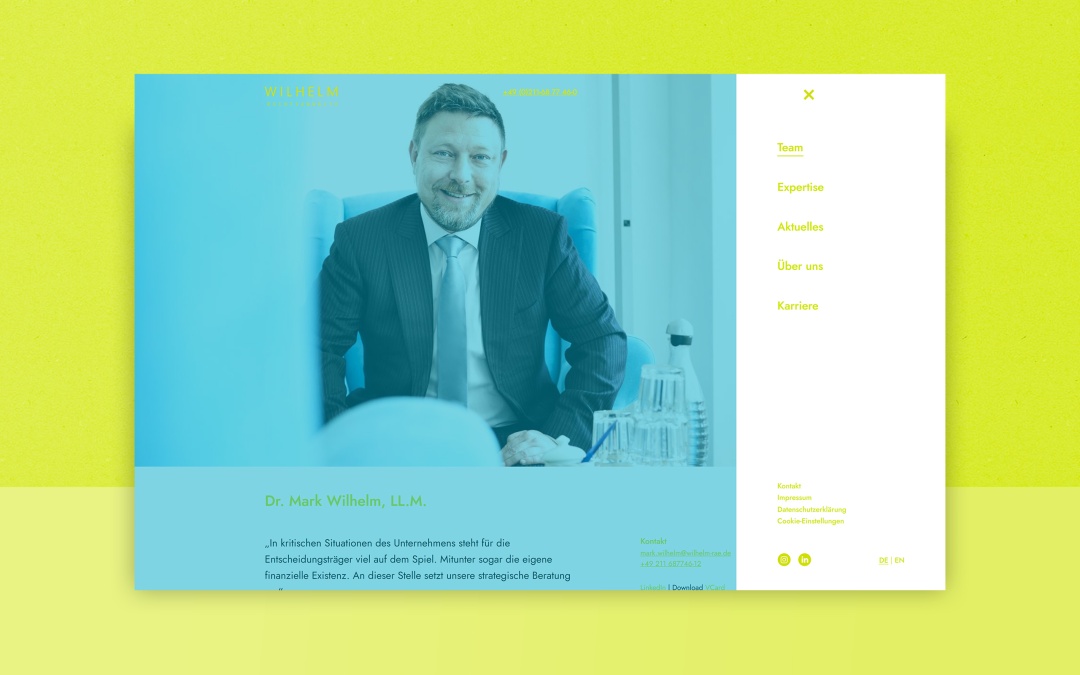 Responsive Webdesign mit Drupal – Wilhelm RAe Website von leanlabs Berlin