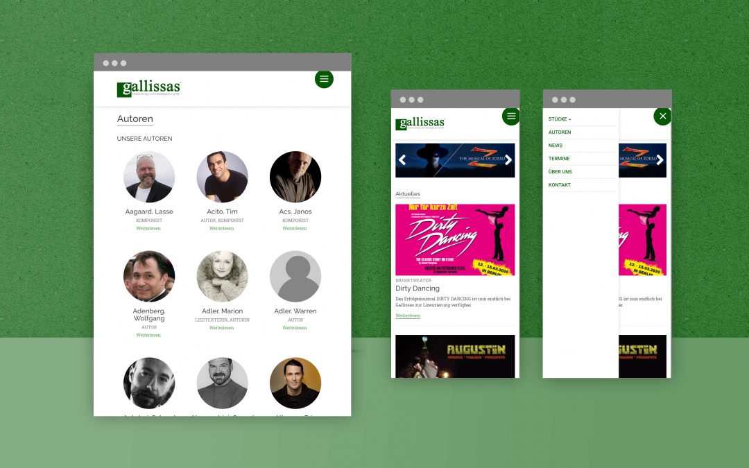 Gallissas Website: Drupal Webdesign aus Berlin