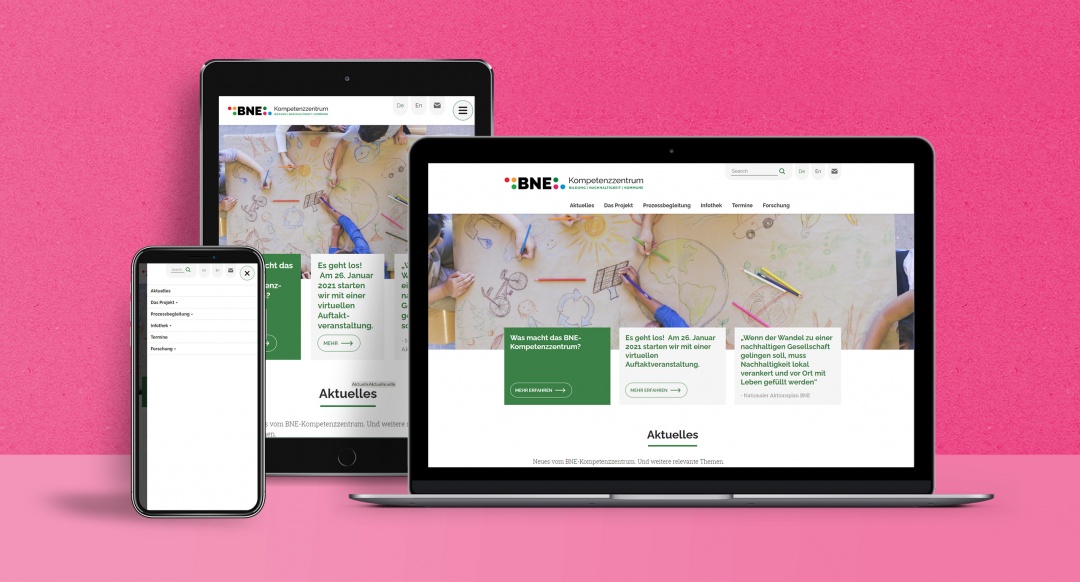 BNE-Kompetenzzentrum: mobile first Drupal Webdesign
