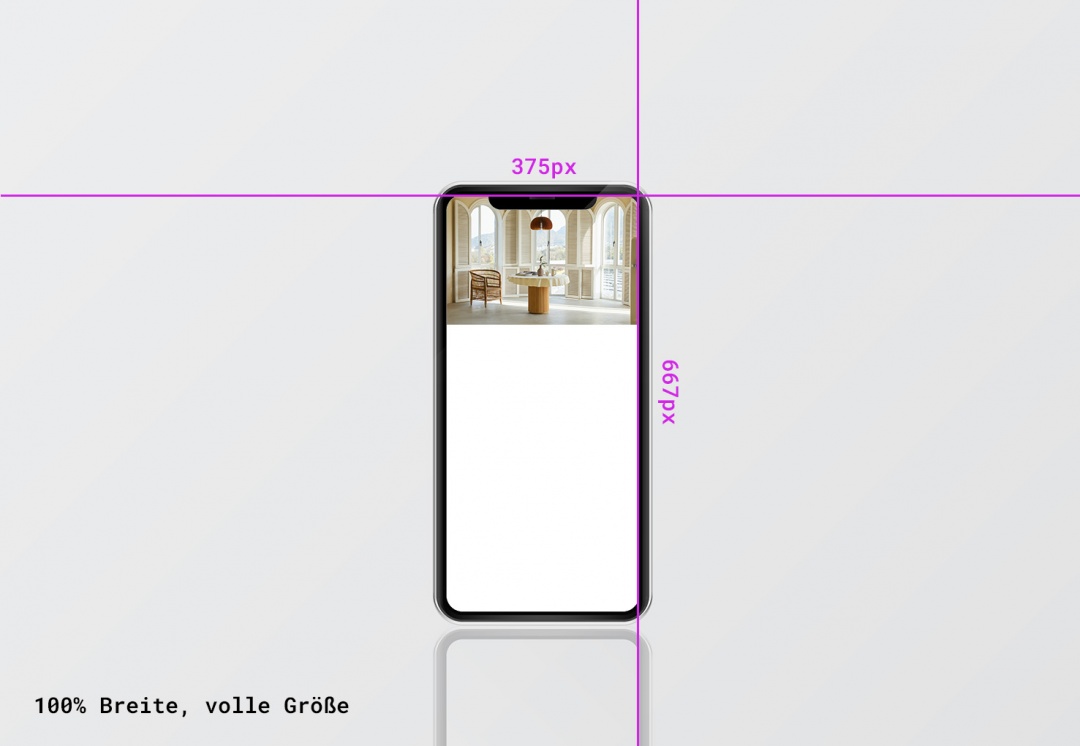 Darstellung unseres Bildes auf dem Smartphone in voller Größe