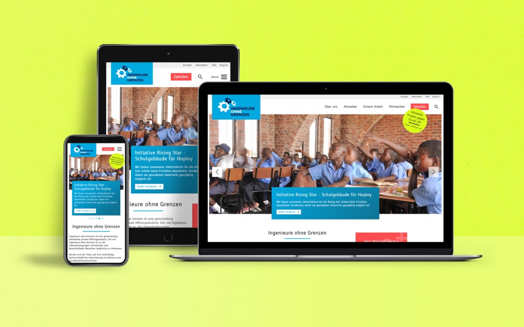 Ingenieure ohne Grenzen - Responsive Drupal 8 Website von leanlabs, der Webagentur aus Berlin