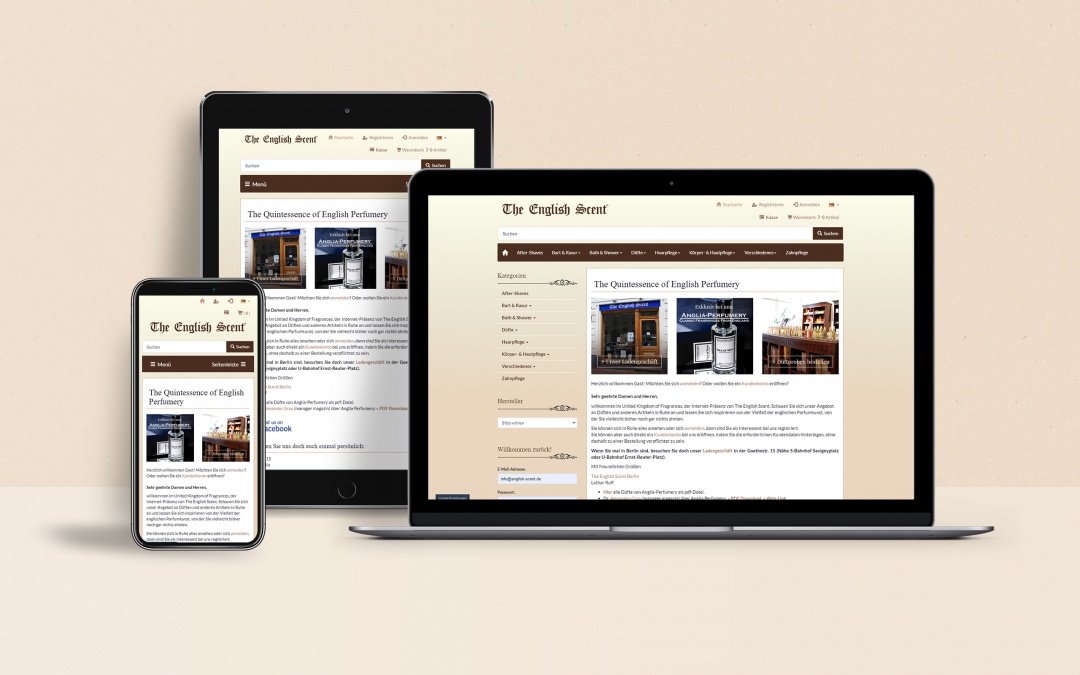 The English Scent Modified Shop Website
