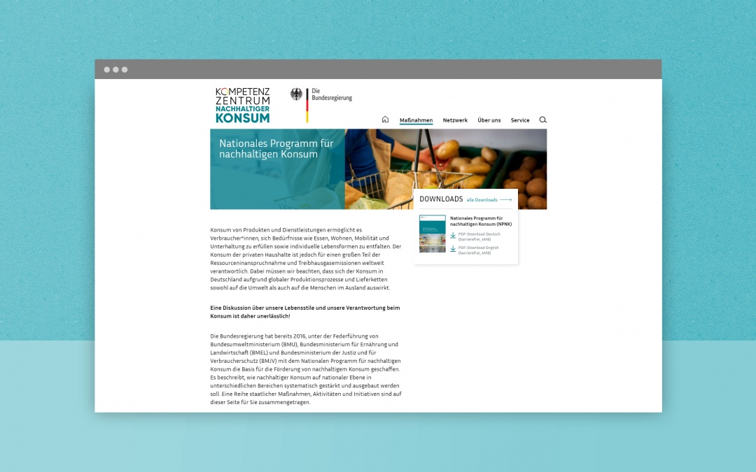 Kompetenzzentrum Nachhaltiger Konsum (Drupal 8 Website-Projekt)