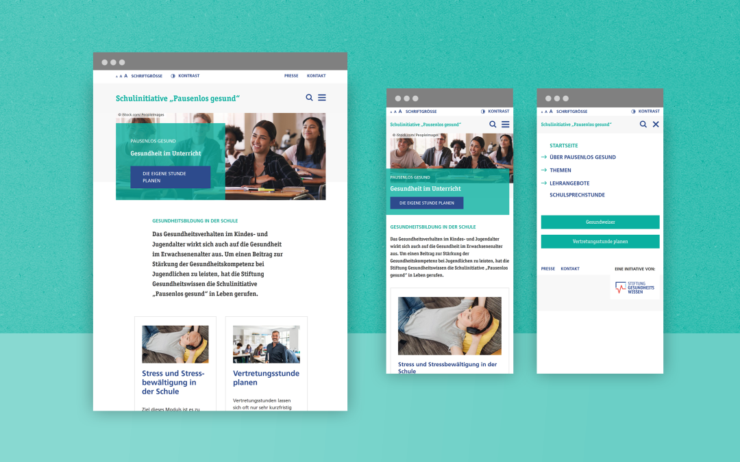 Drupal Website: Darstellung auf Desktop, iPad und iPhone